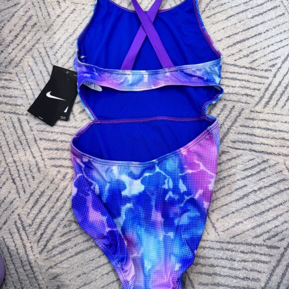 NWT - Nike Blue and Purple One Piece Bathing Suit - Women's M - Picture 2 of 5